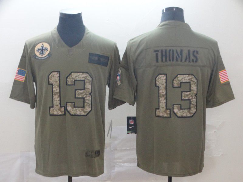 Men New Orleans Saints #13 Thomas Nike 2019 Olive Camo Salute to Service Limited NFL Jerseys->new orleans saints->NFL Jersey